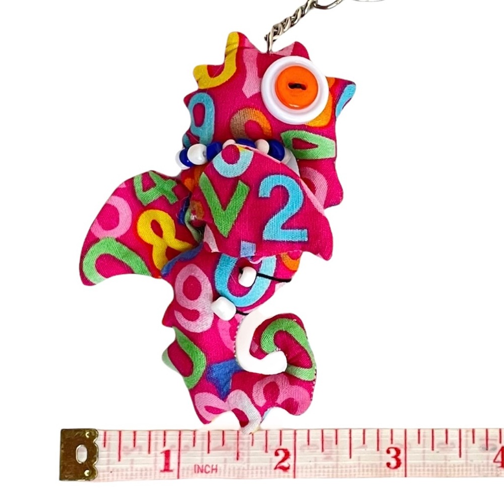 Handmade Pink “Ugly Doll” Seahorse Keychain Purse Charm - Picture 4 of 6